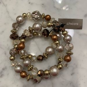 Brand new with tags - Chico’s set of stackable beaded bracelets